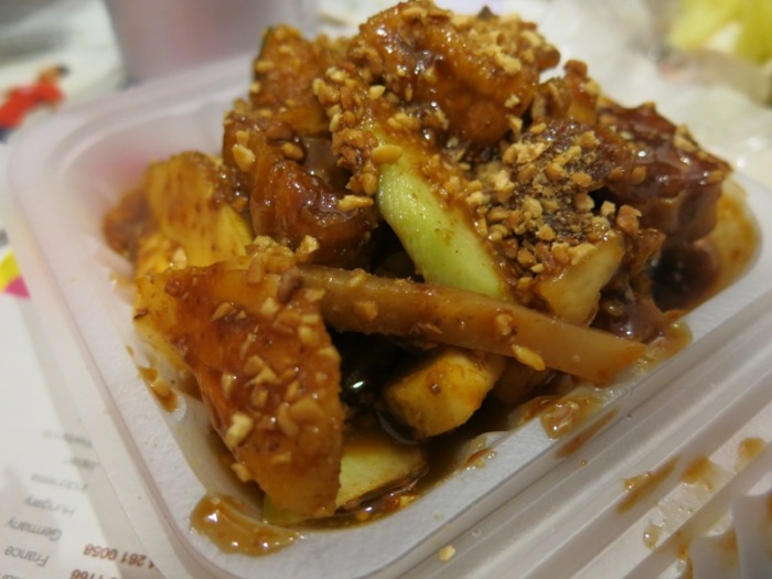 Chinese rojak, mostly vegetables mixed in a sticky shrimp based sauce